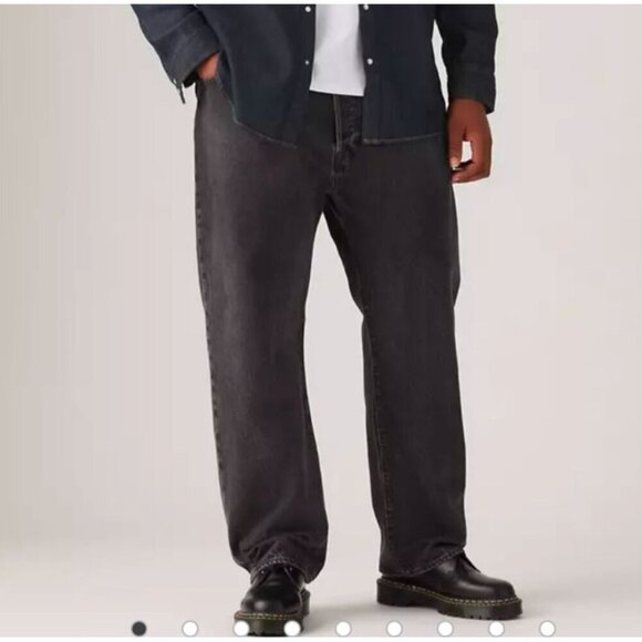 Levis 501 Original Fit Jeans Straight Leg Button Fly 100% Cotton Blue Black - Picture 2 of 13